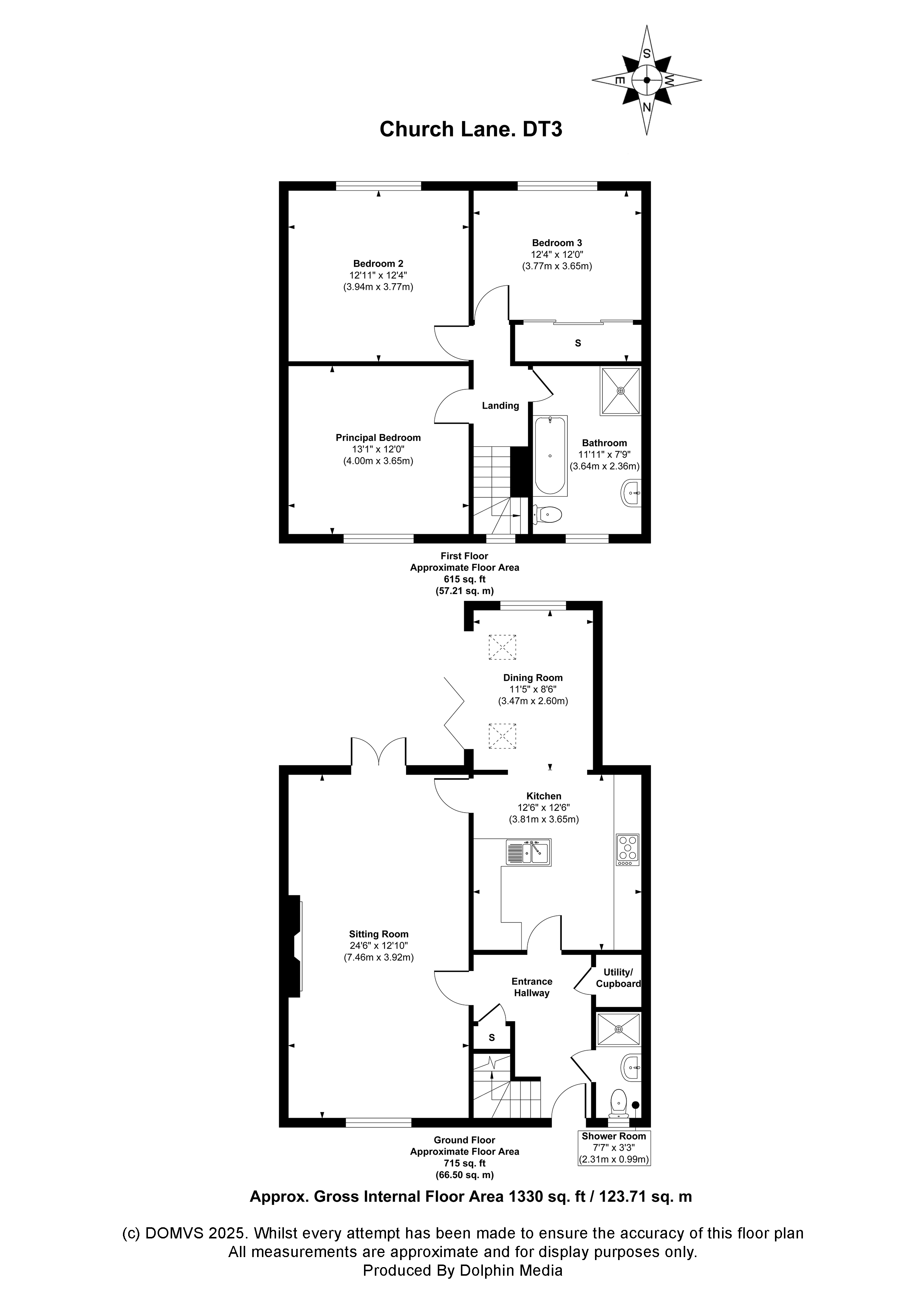Floorplan for Church Lane, Osmington, Dorset