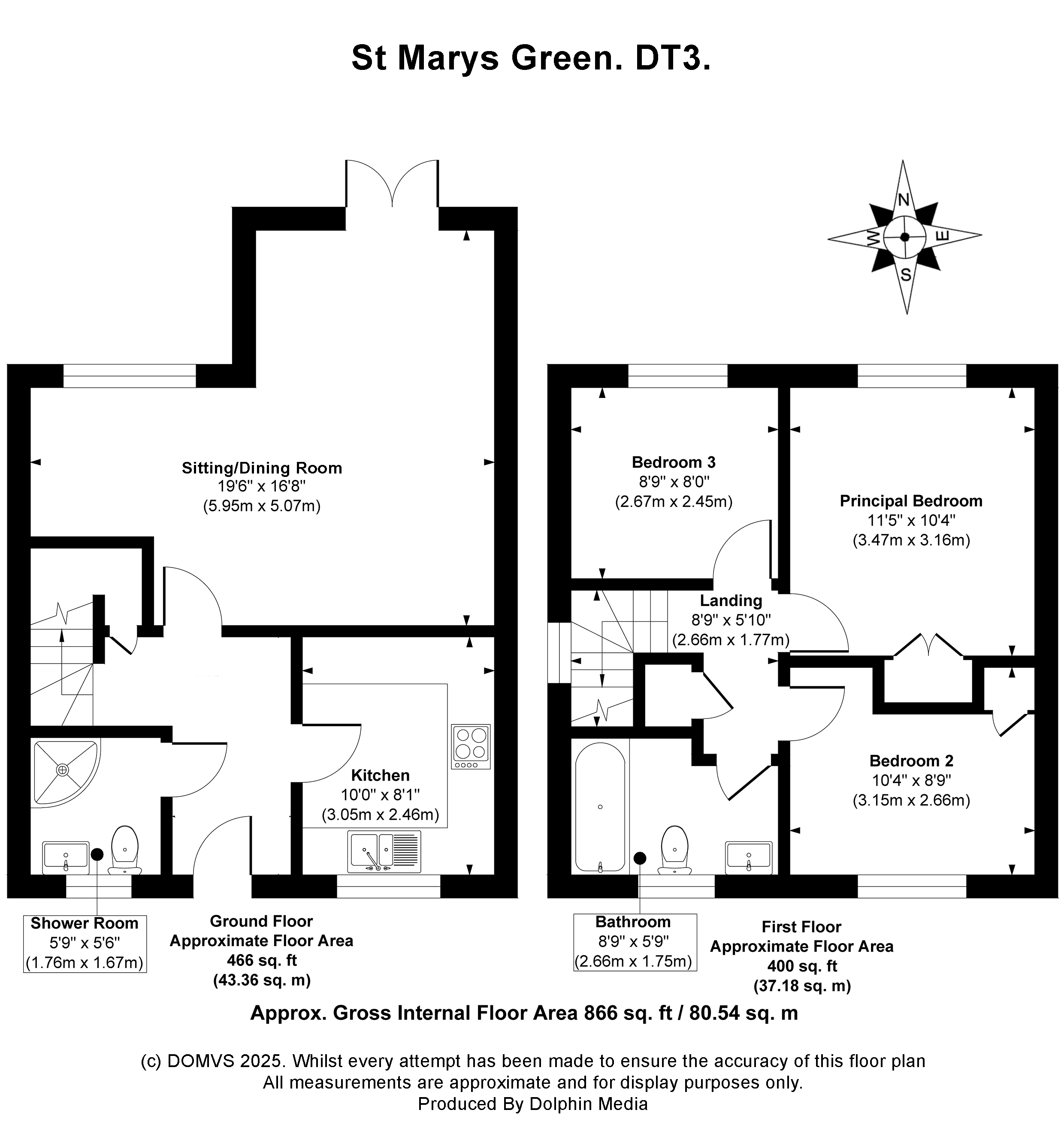 Floorplan for Higher End, Chickerell, Weymouth