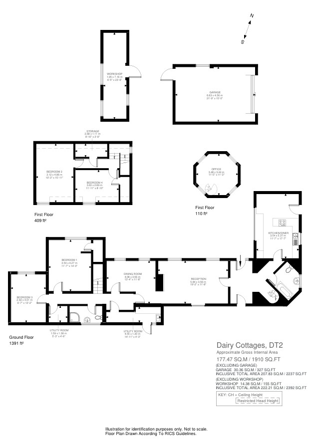 Floorplan for Briantspuddle, Dorchester, Dorset