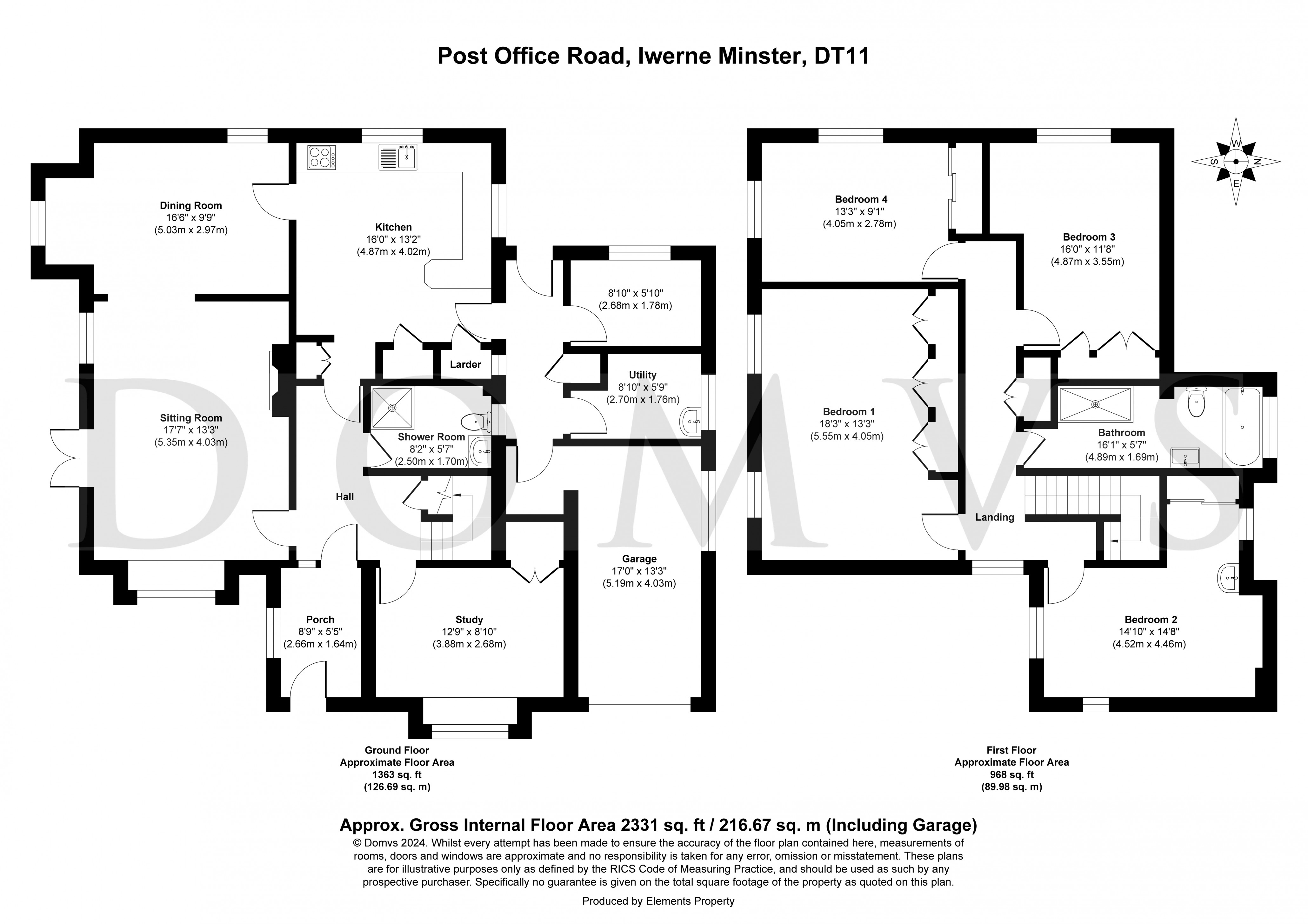 Floorplan for Iwerne Minster, Blandford Forum, Dorset