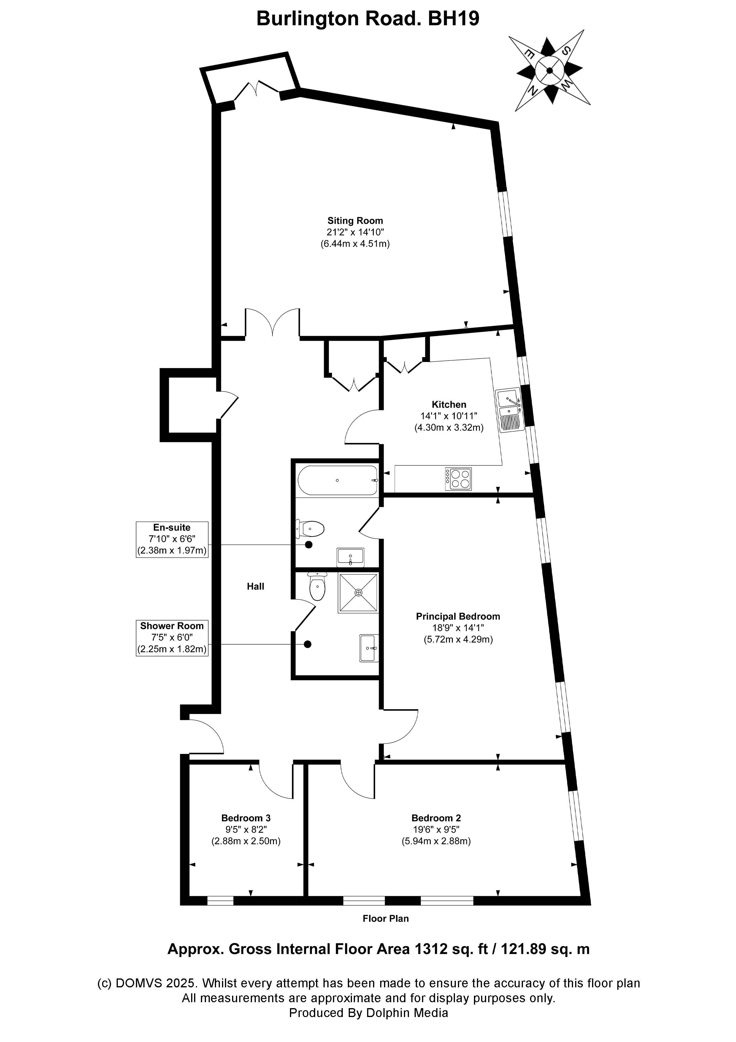 Floorplan for Burlington Road, Swanage, Dorset