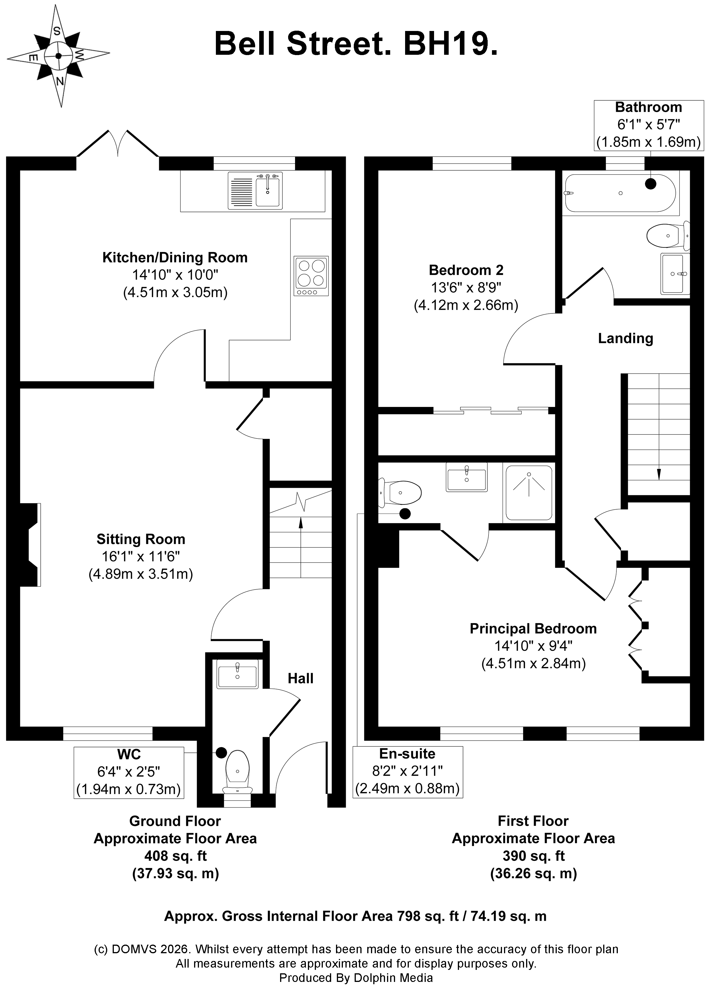 Floorplan for Bell Street, Swanage, Dorset