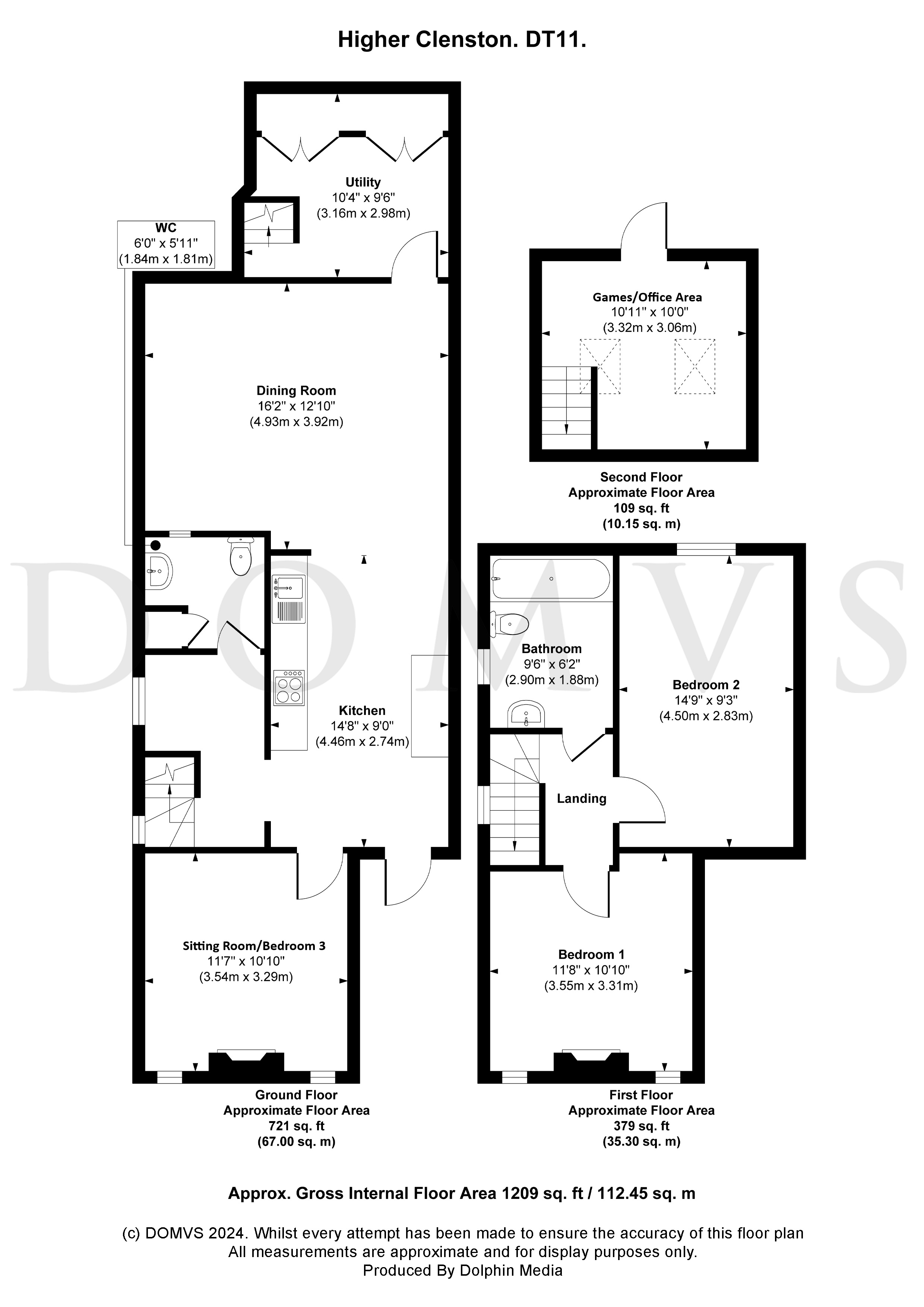 Floorplan for Higher Clenston, Blandford, Dorset