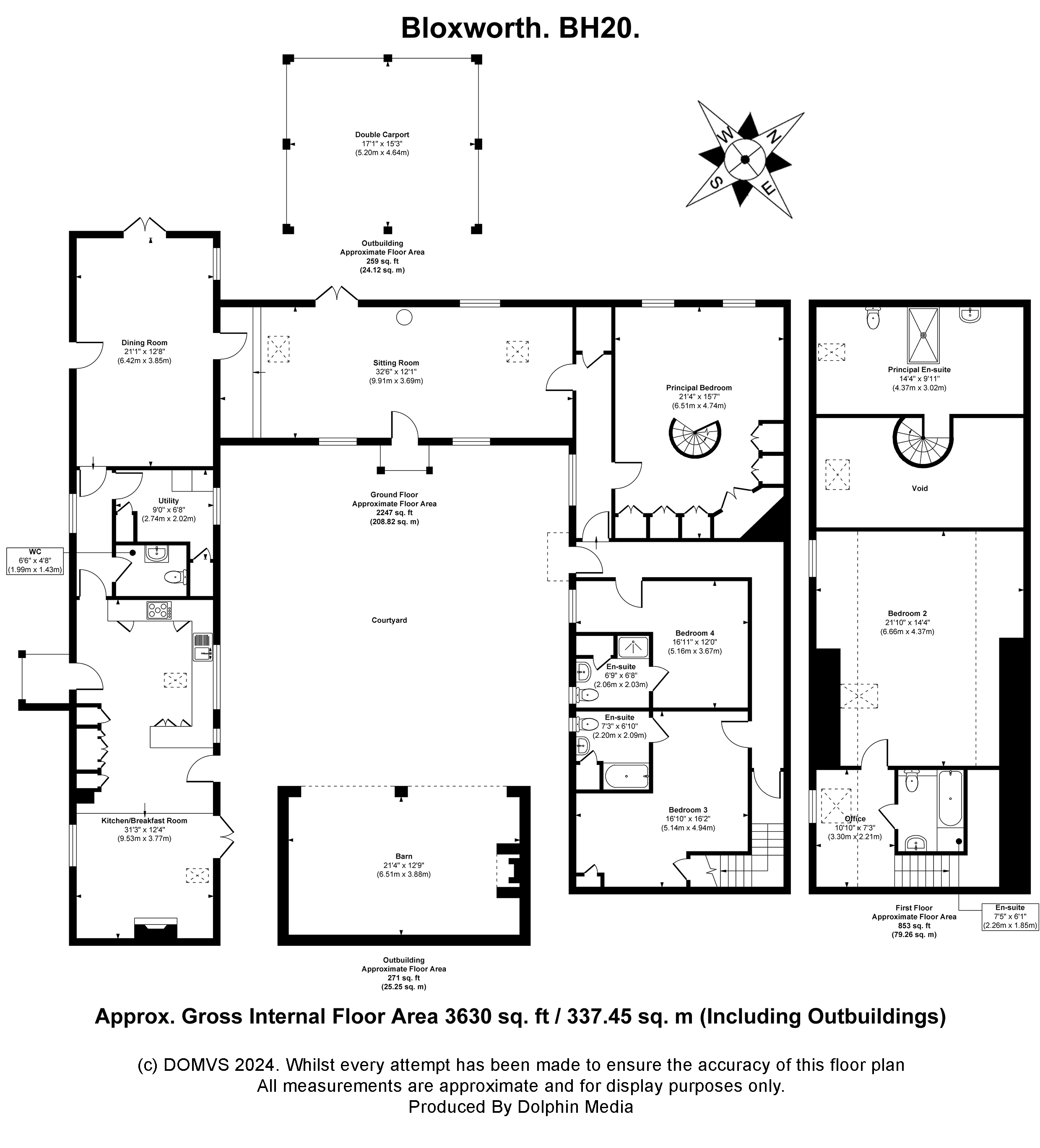 Floorplan for Bloxworth, Wareham