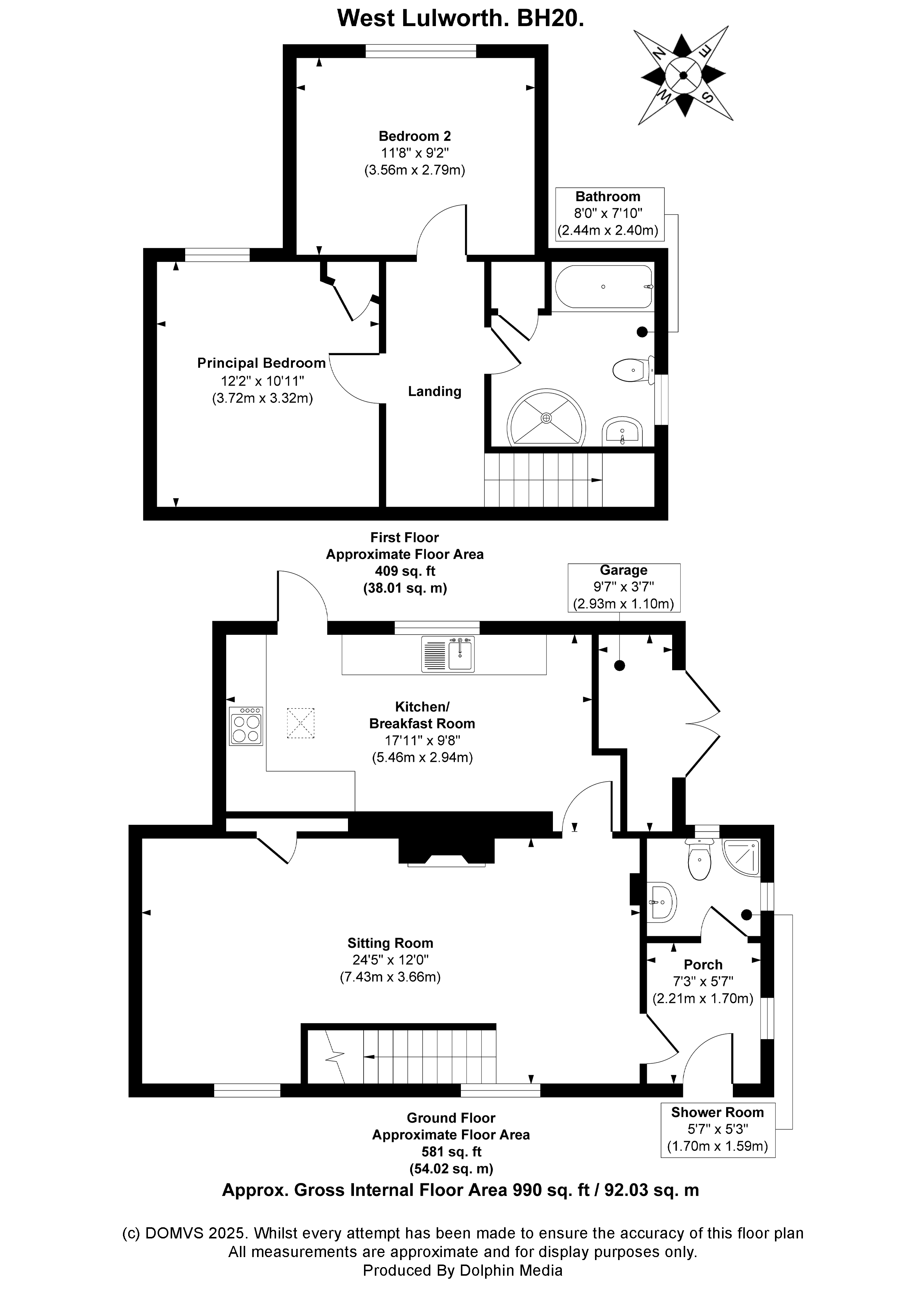 Floorplan for West Lulworth, Dorset