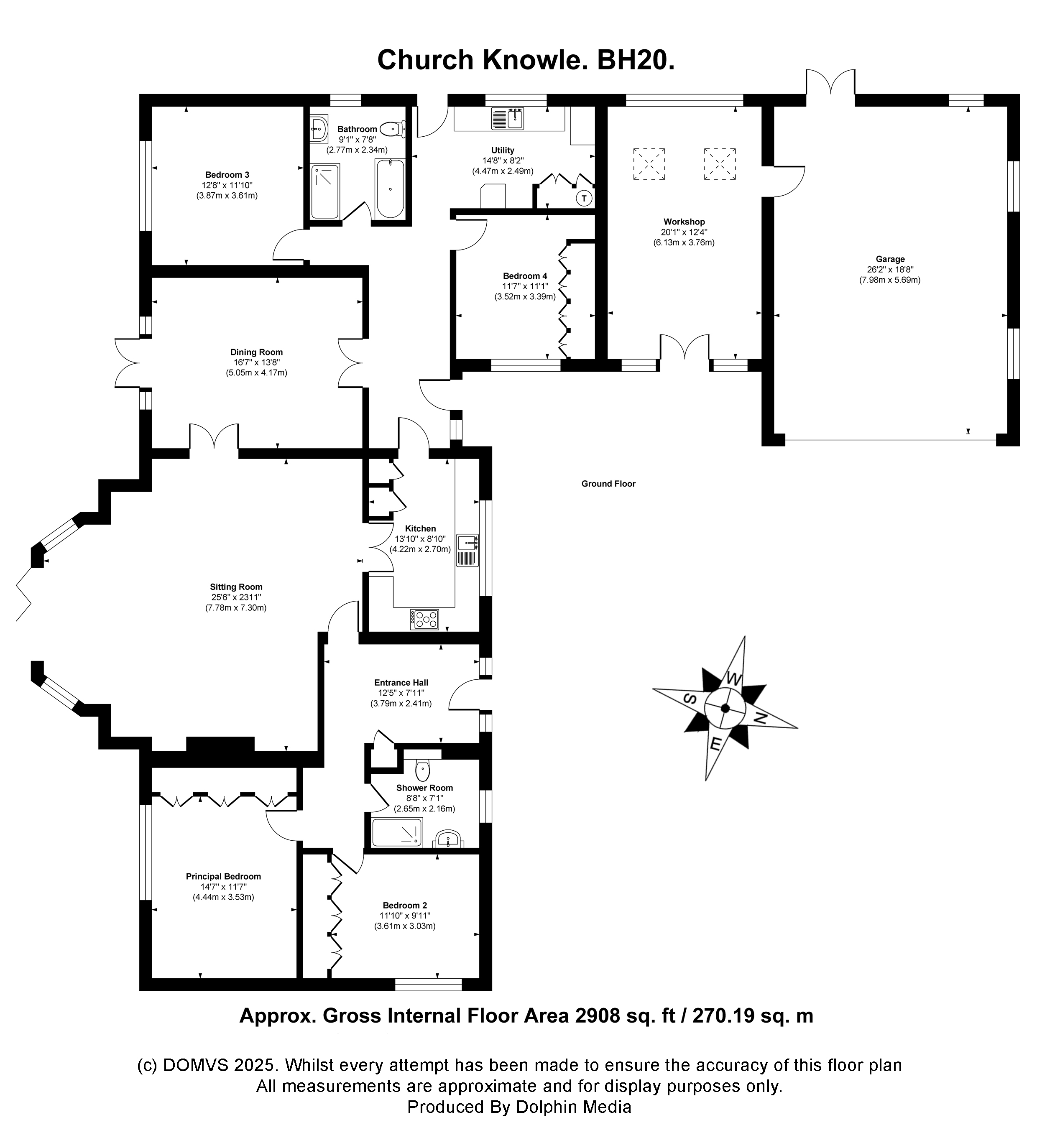 Floorplan for Church Knowle, Wareham, Dorset