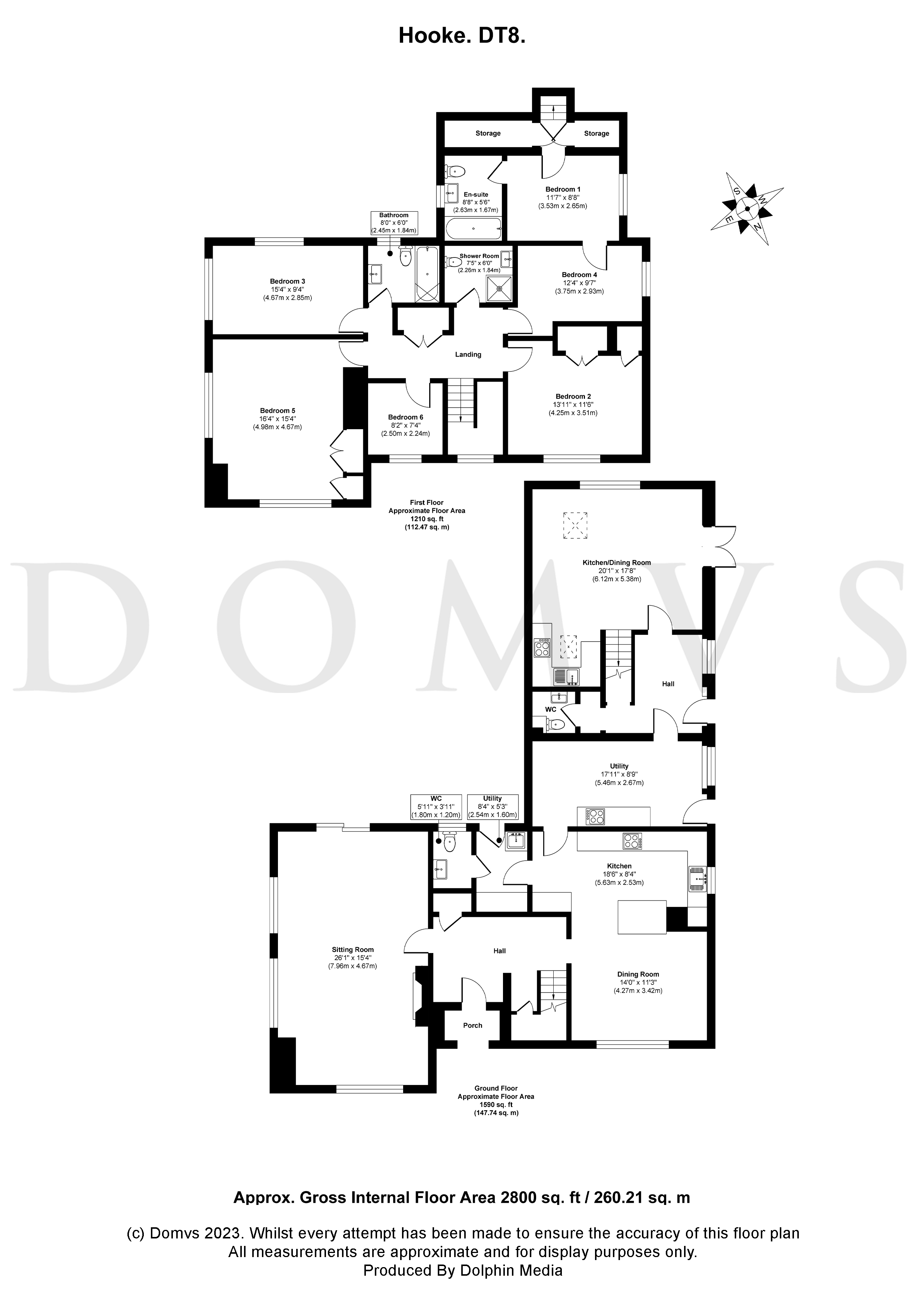 Floorplan for Hooke, Nr Beaminster, Dorset
