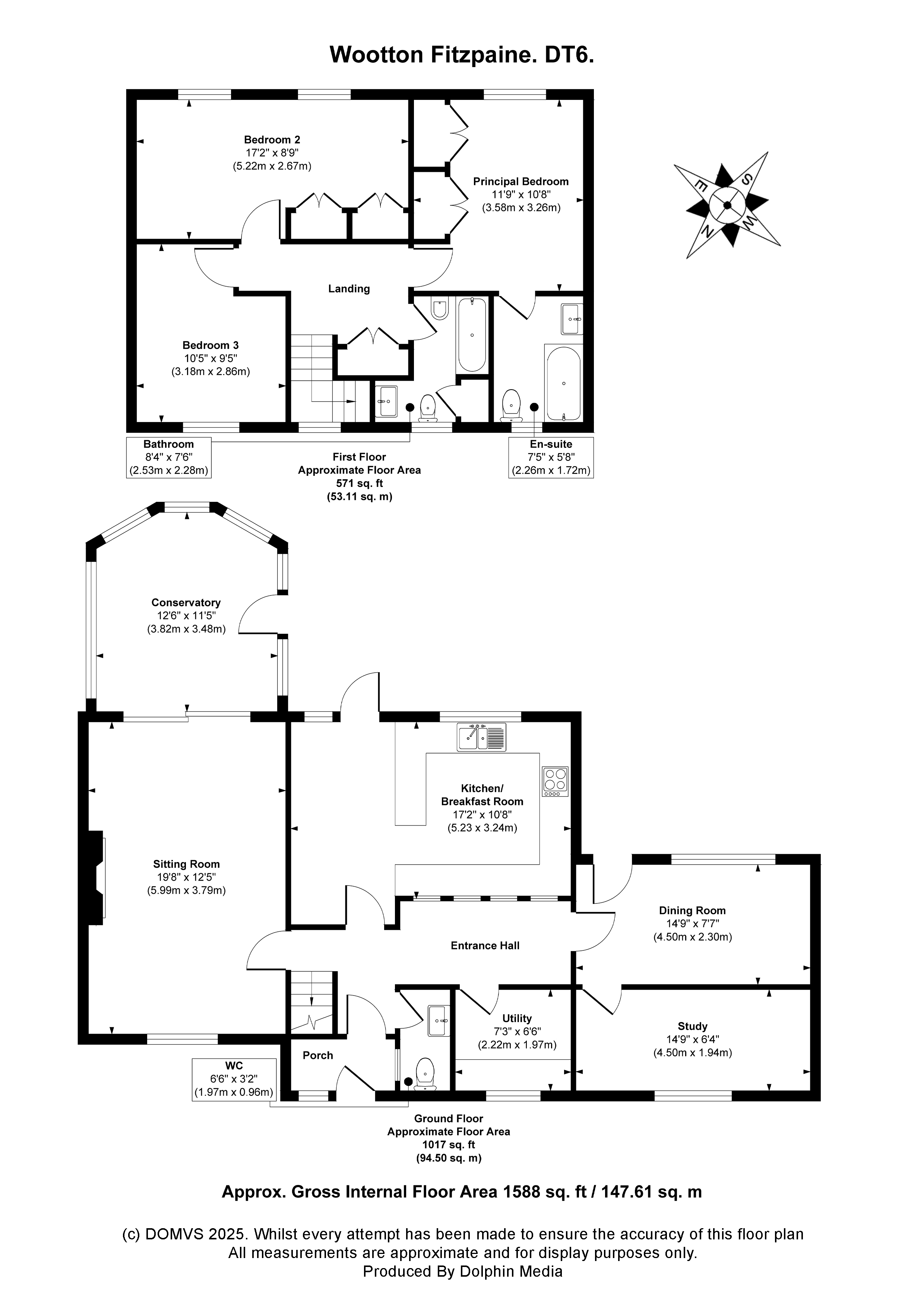 Floorplan for Wootton Fitzpaine, Bridport, Dorset