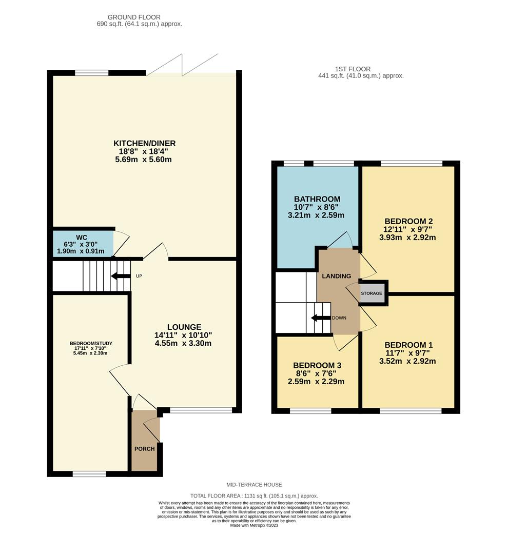 Floorplan for Linwood Drive, Walsgrave, Coventry