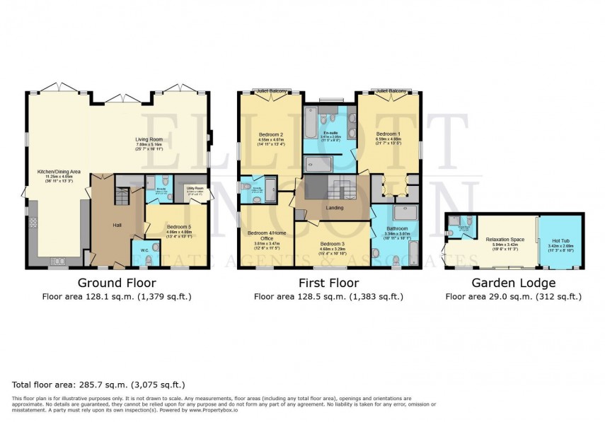 Floorplan for Woodlands, Luccombe.