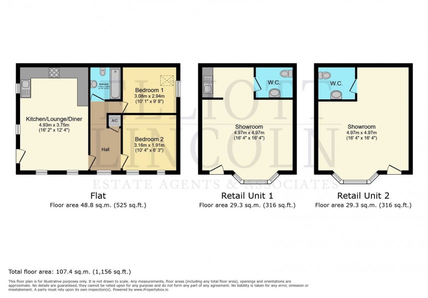 Floorplan for Serendipity House, 2 Bedroom Flat + 2 x Retail Units