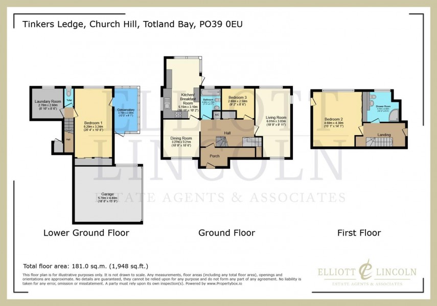 Floorplan for Church Hill, Totland Bay