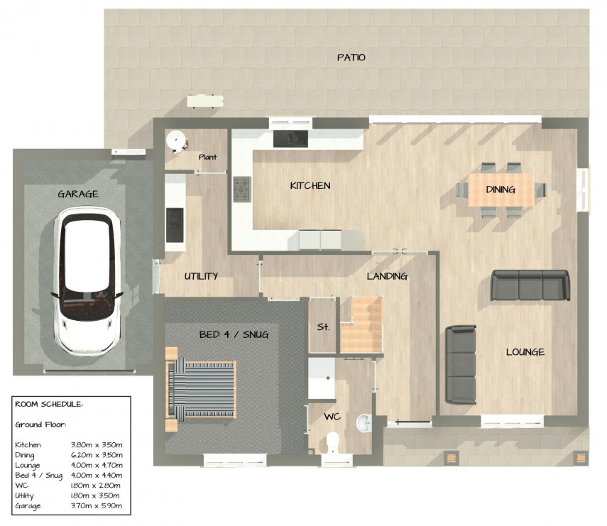Floorplan for Plot 93. 17 Sunset Drive, Cowes, Isle of Wight.