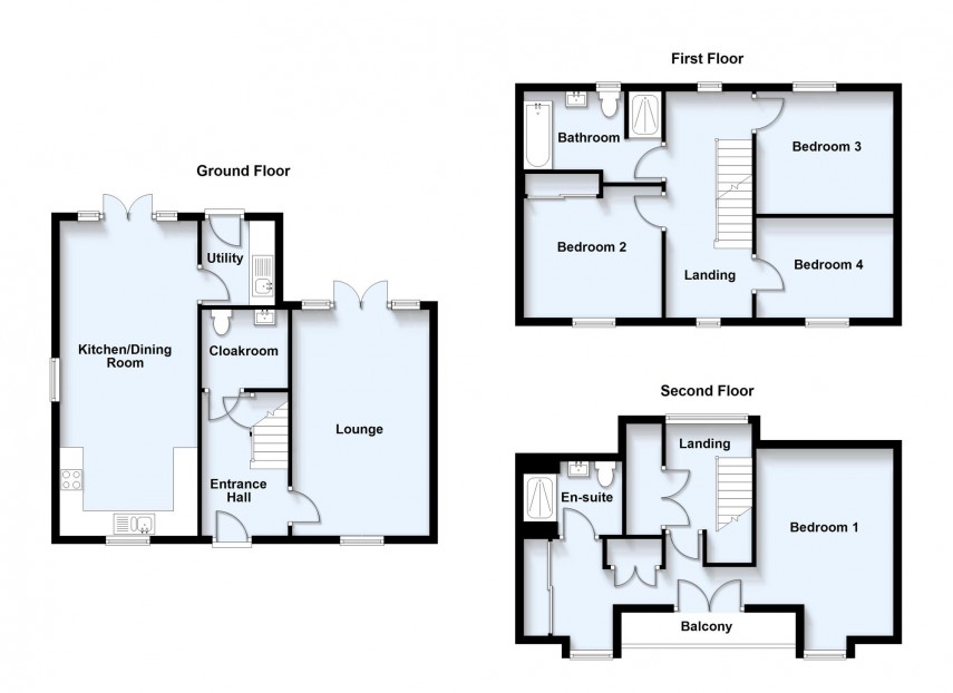 Floorplan for Forrester Walk, Oakgrove, MK10