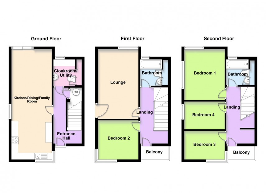 Floorplan for Milland Way, Oxley Park, MK4