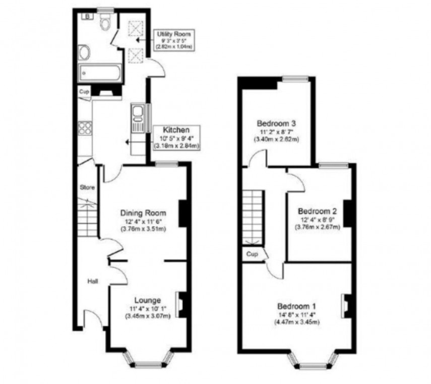 Floorplan for Cambridge Street, Wolverton, MK12