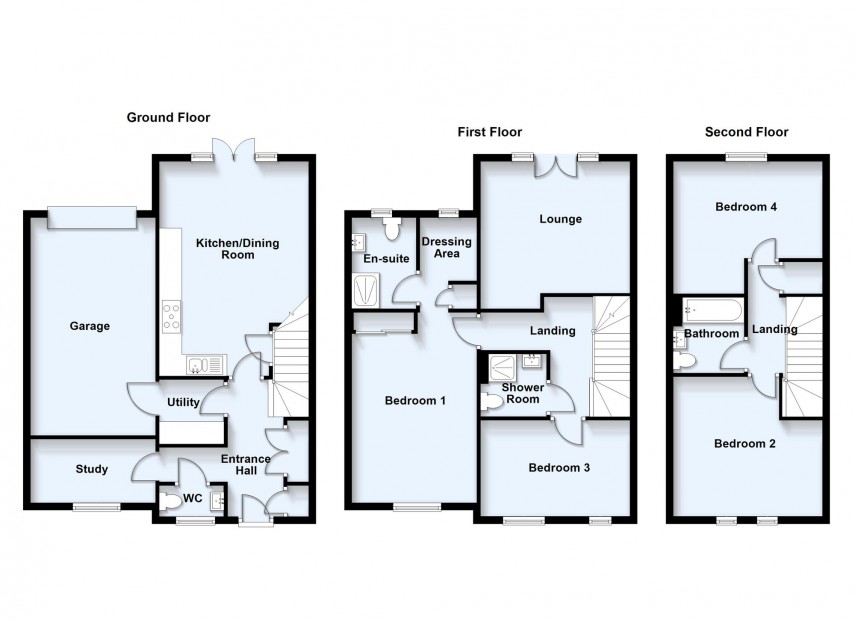 Floorplan for Barrosa Way, Whitehouse, MK8