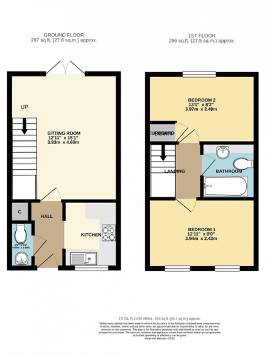 Floorplan for Oriel Close, Wolverton, MK12