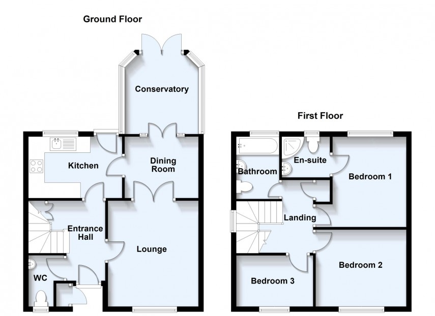 Floorplan for Hockliffe Brae, Walnut Tree, MK7