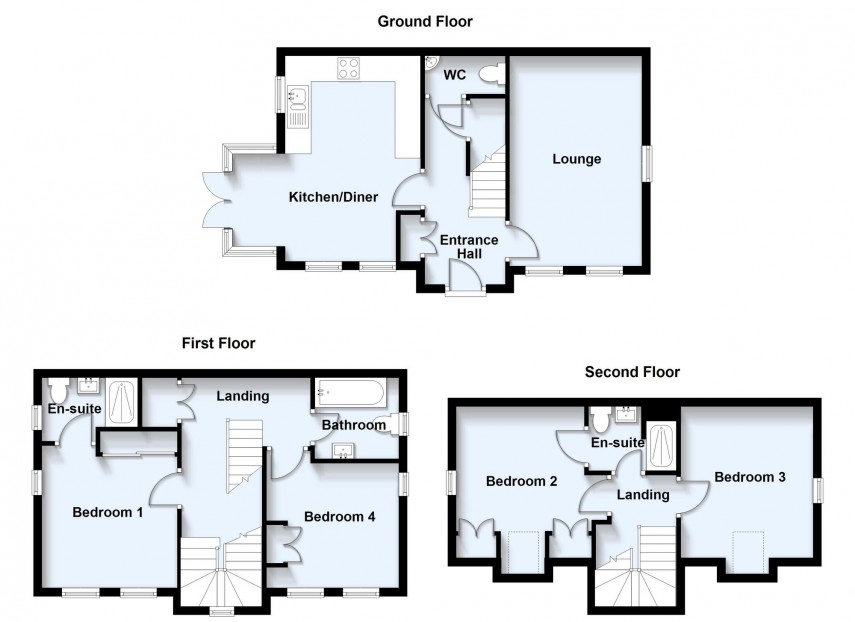 Floorplan for Andania Lane, Brooklands, MK10