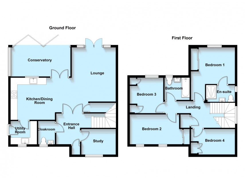 Floorplan for Laverde Walk, Oakgrove, MK10