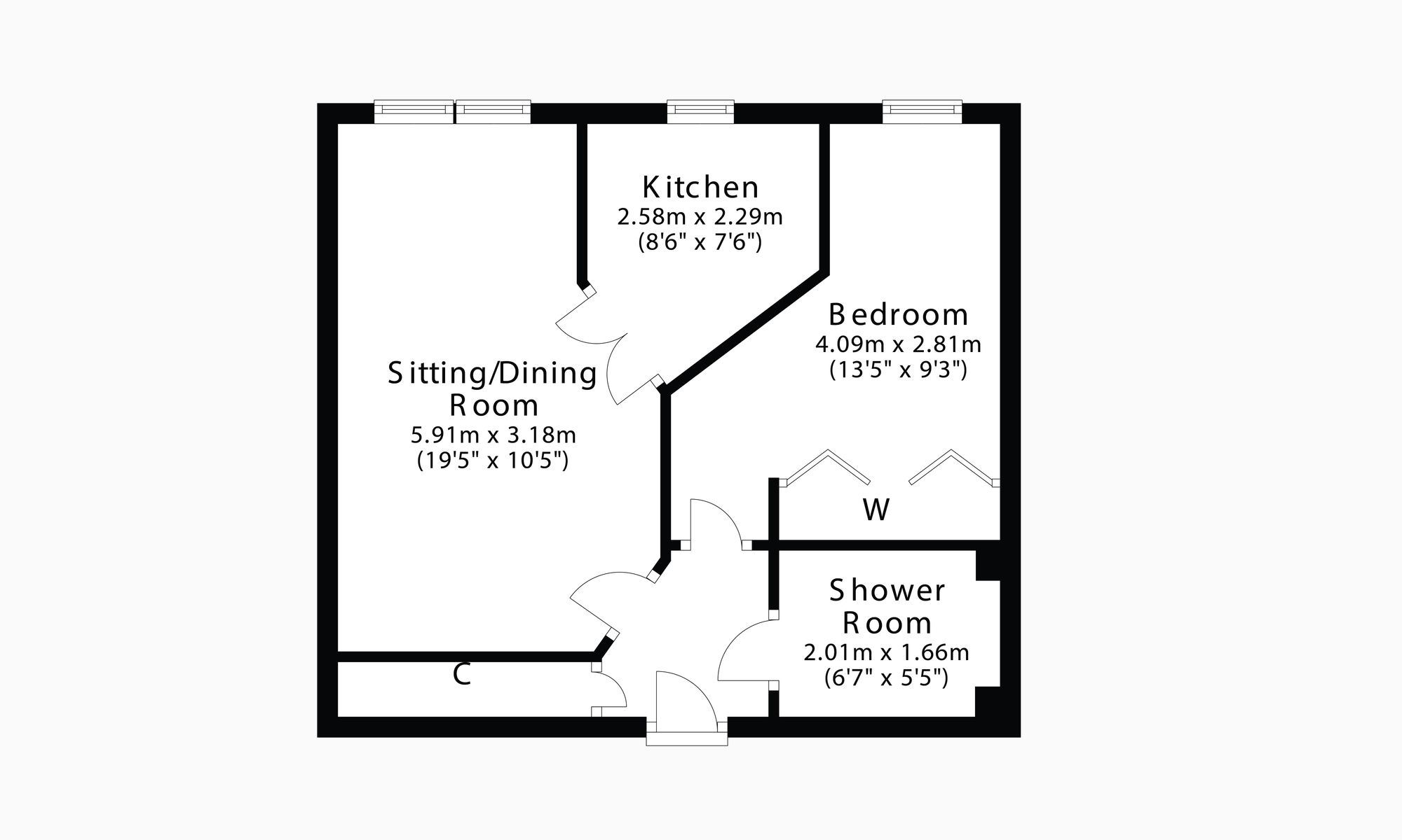 Floorplan for Wellside Place, Wellside Court, FK1