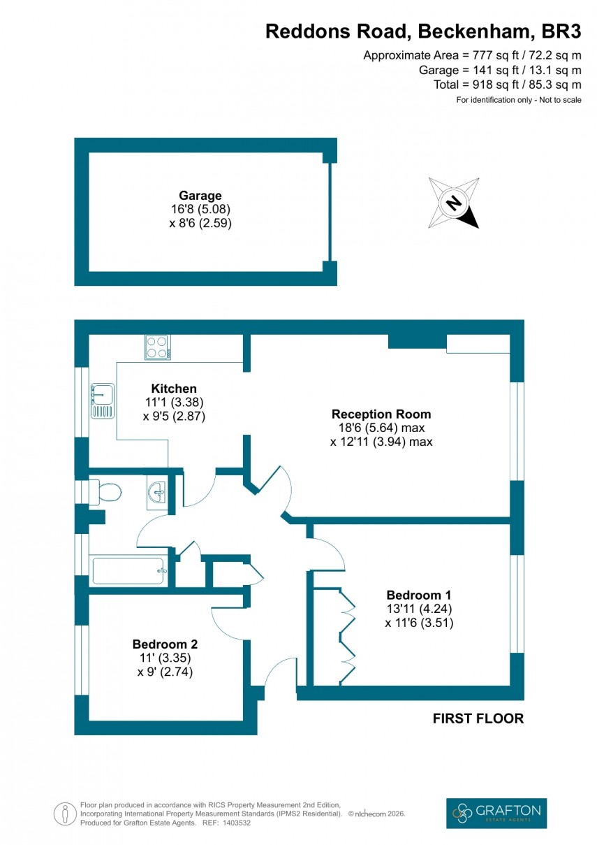 Floorplan for Reddons Road, Beckenham, Kent