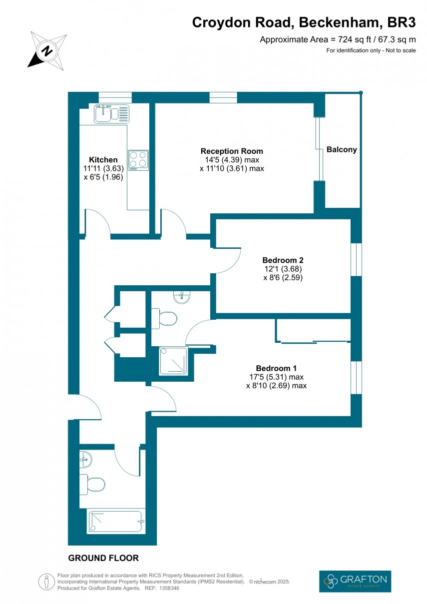 Floorplan for Croydon Road, Beckenham, Kent