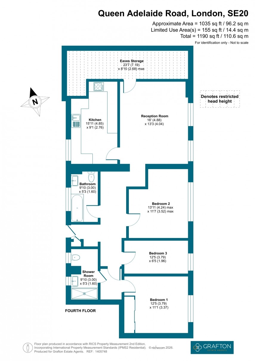 Floorplan for Queen Adelaide Road, London
