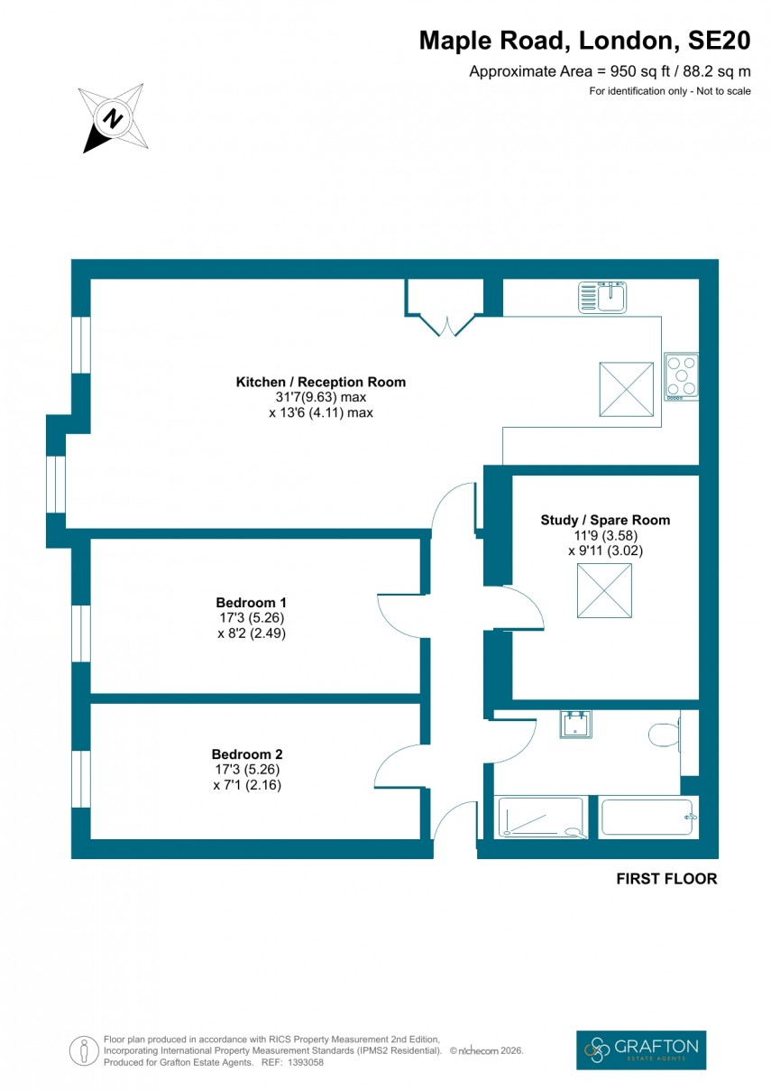 Floorplan for Maple Road, London