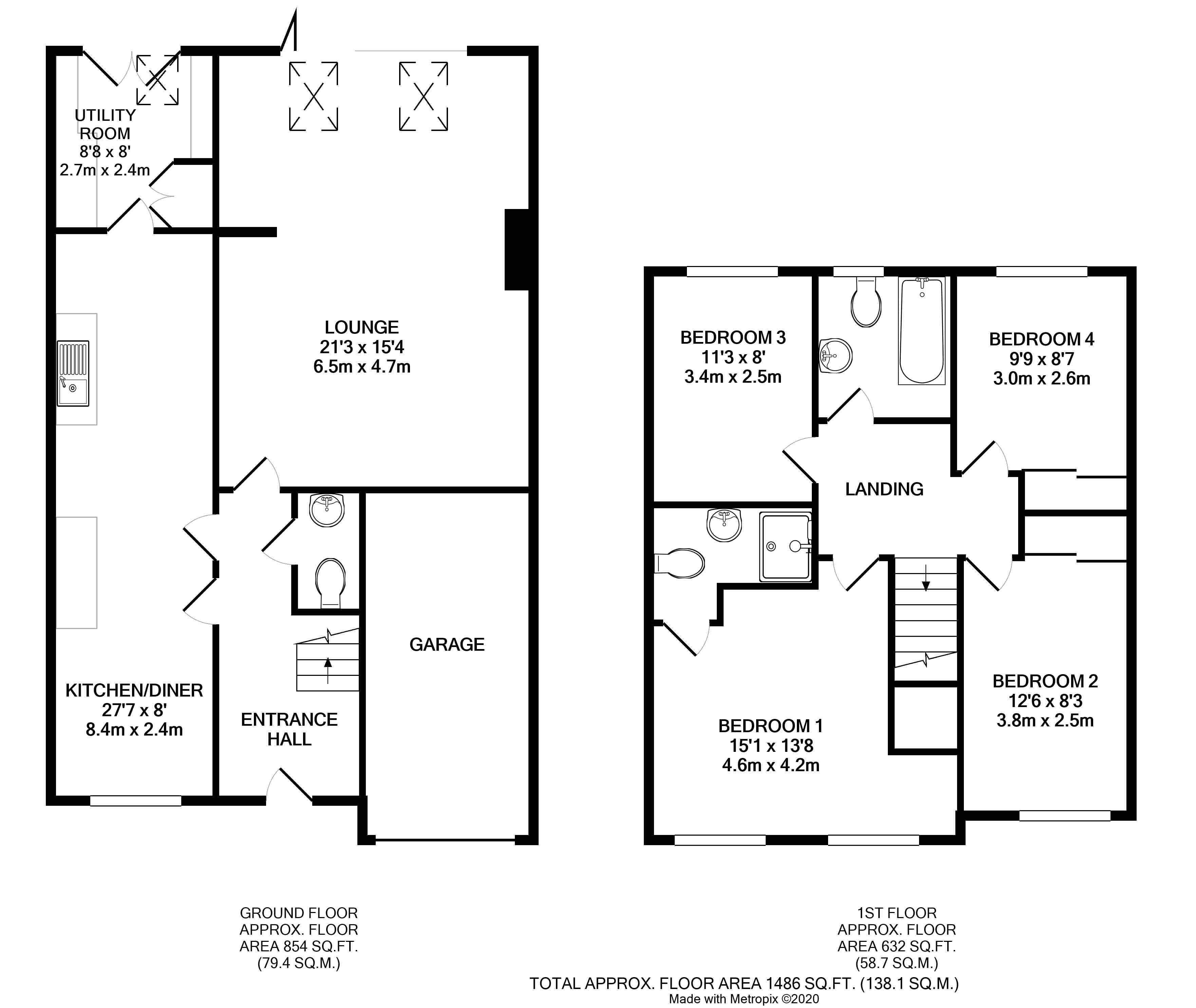 Floorplan for Steele Crescent, Littlehampton