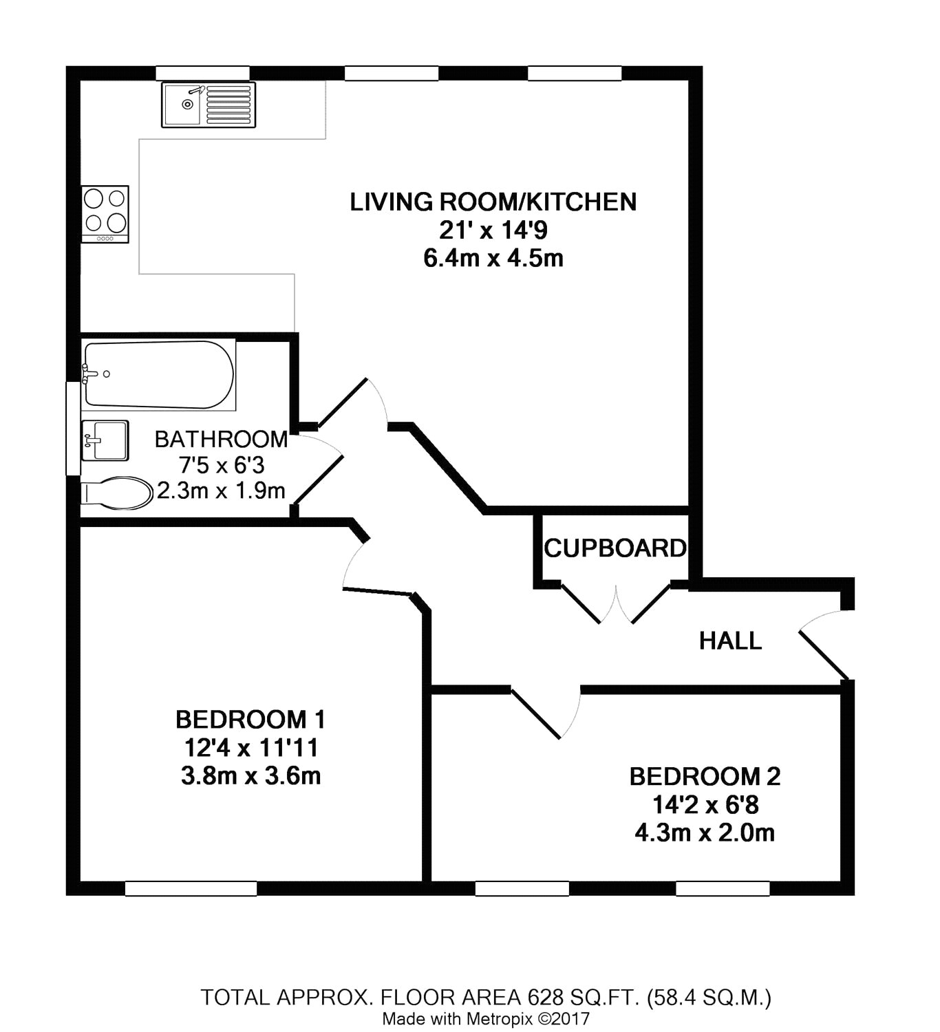 Floorplan for Blackbourne Chase, 25 Blackbourne Chase, Littlehampton