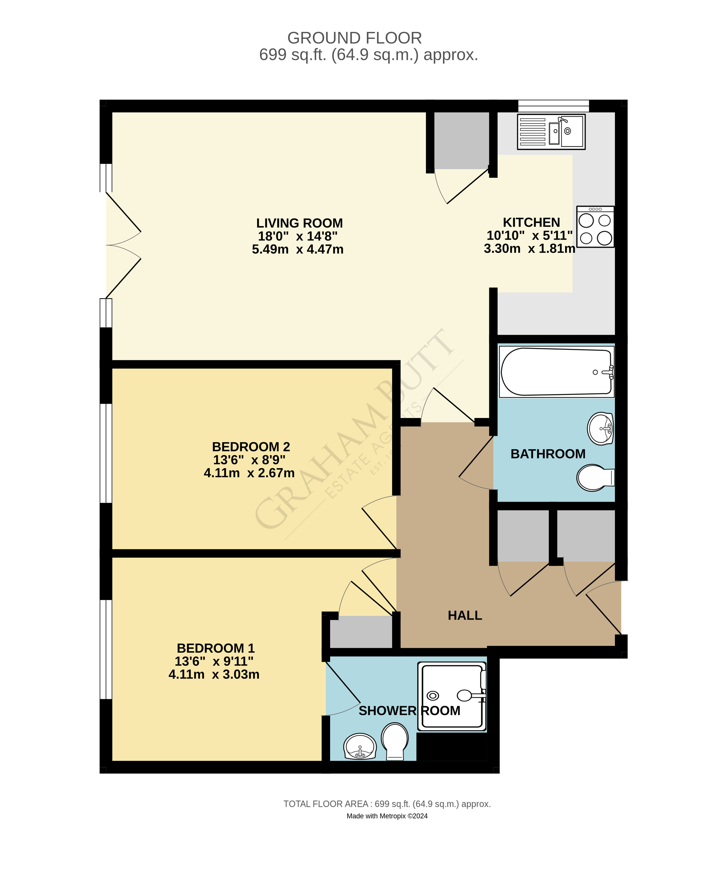 Floorplan for Woodlands Avenue, Rustington, Littlehampton, West Sussex