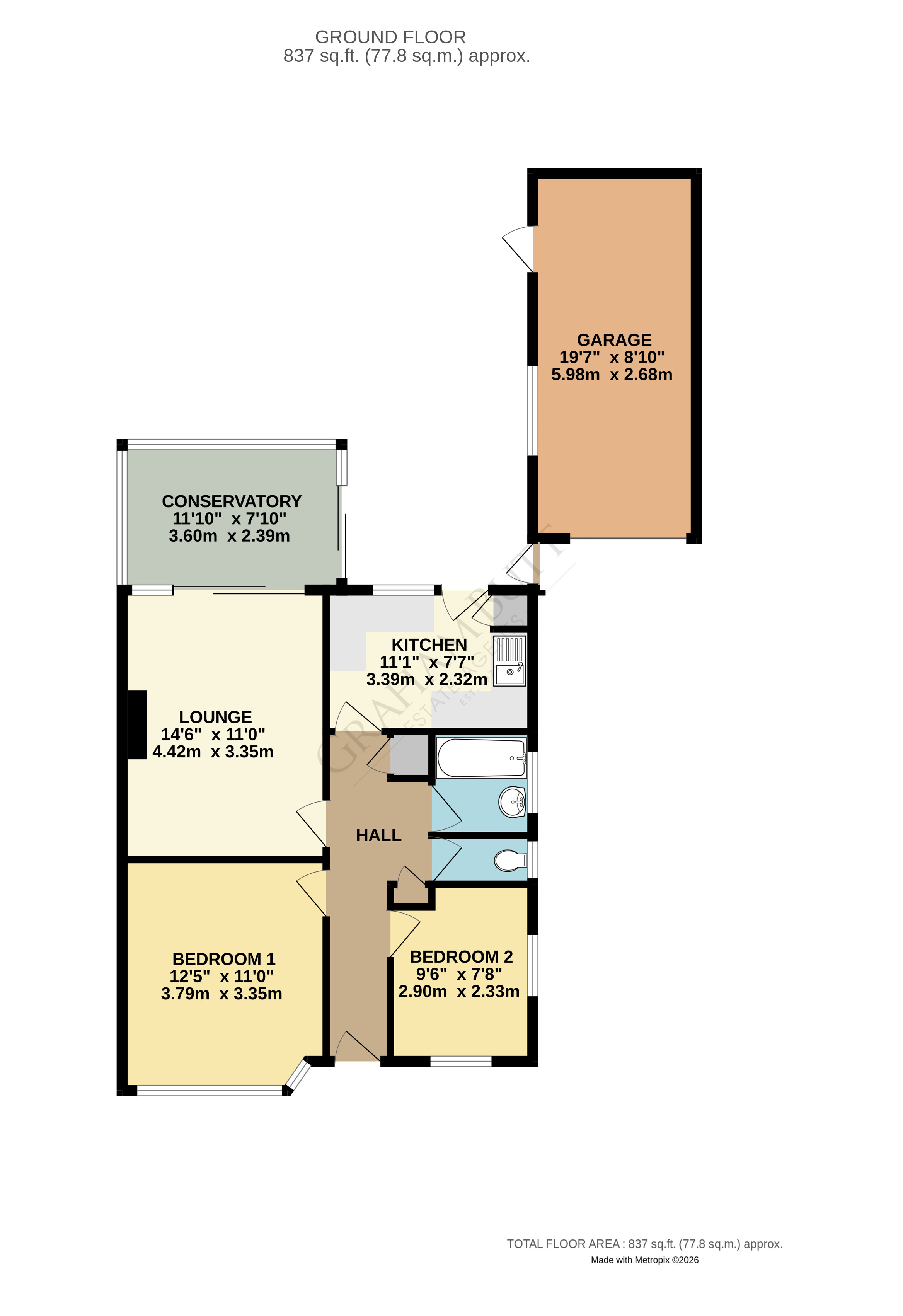 Floorplan for Worthing, West Sussex