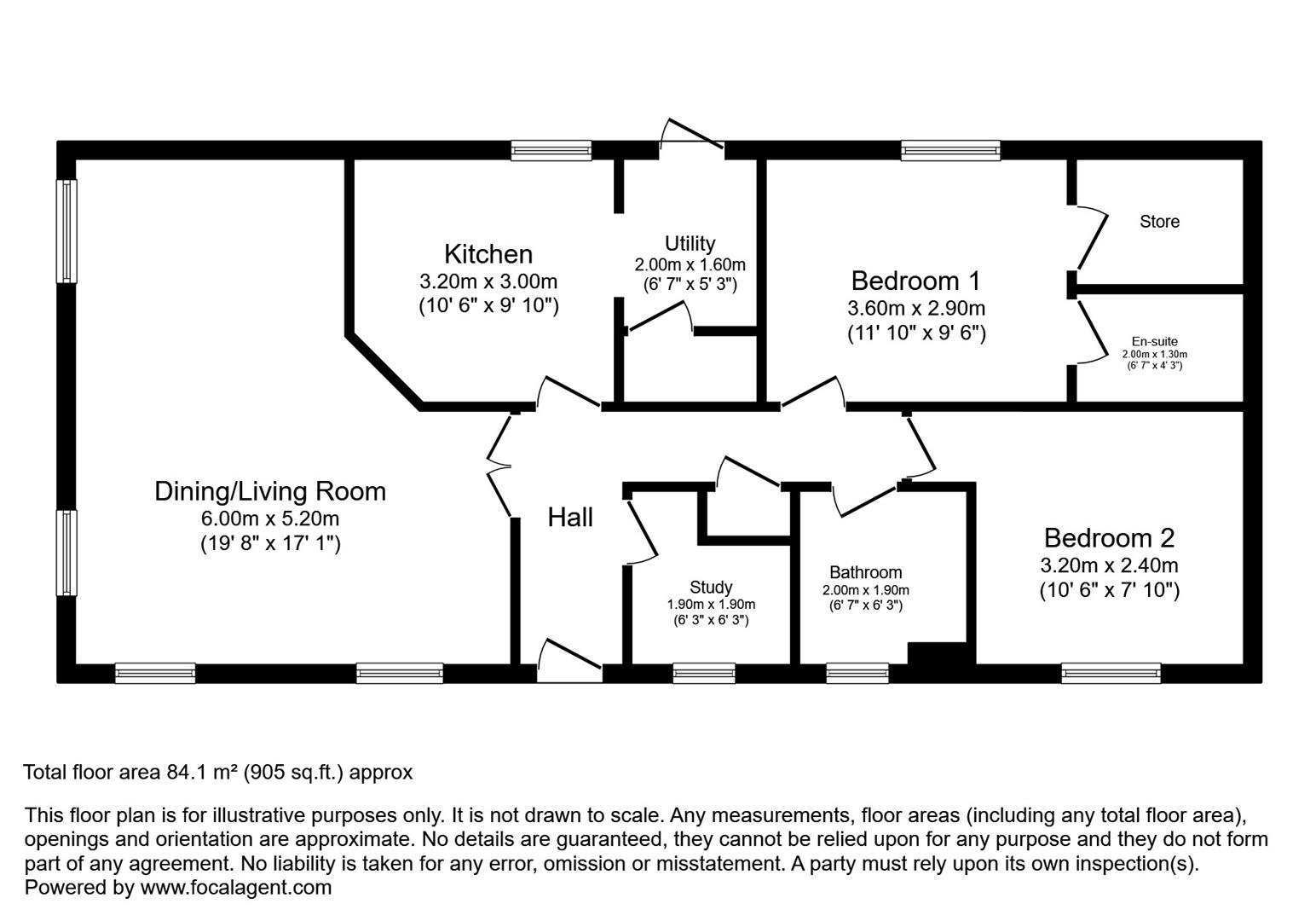 Floorplan for The Glade, Caerwnon Park, Builth Wells
