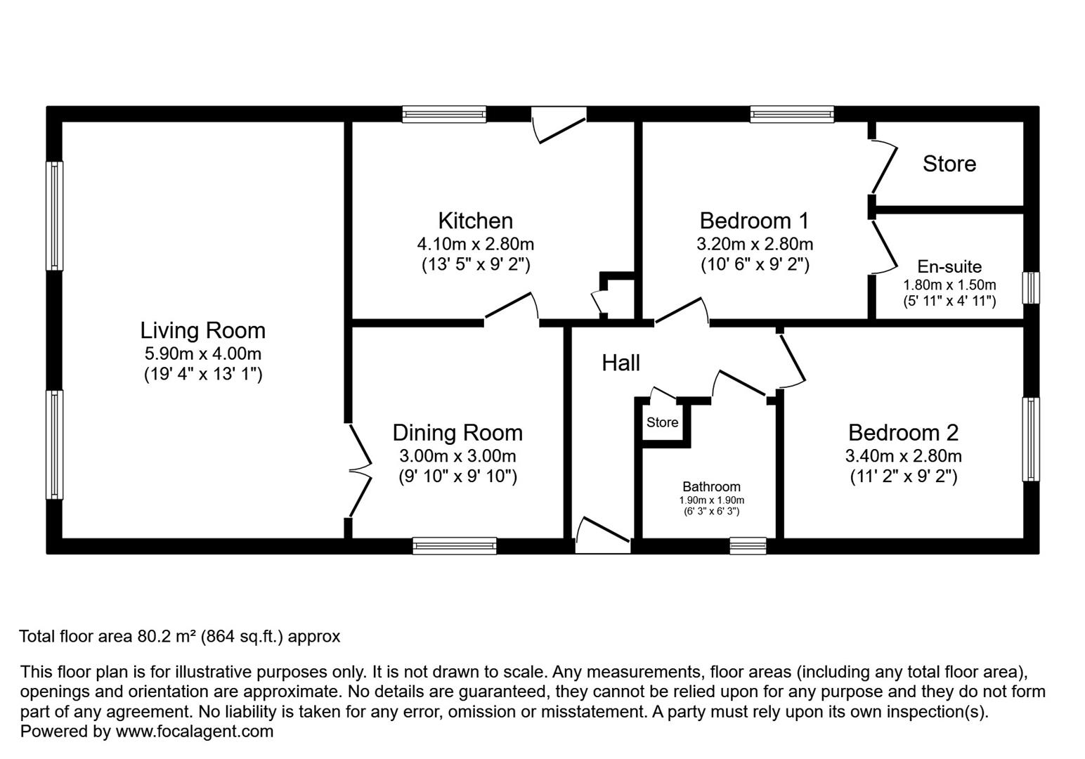 Floorplan for The Dell, Caerwnon Park, Builth Wells
