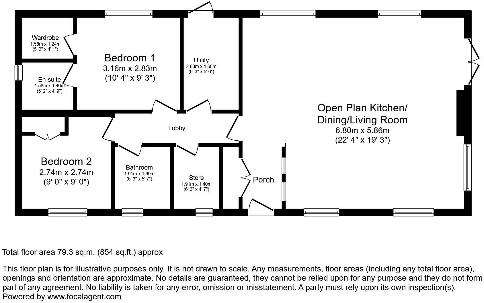 Floorplan for Caerberis Holiday Park, Builth Wells