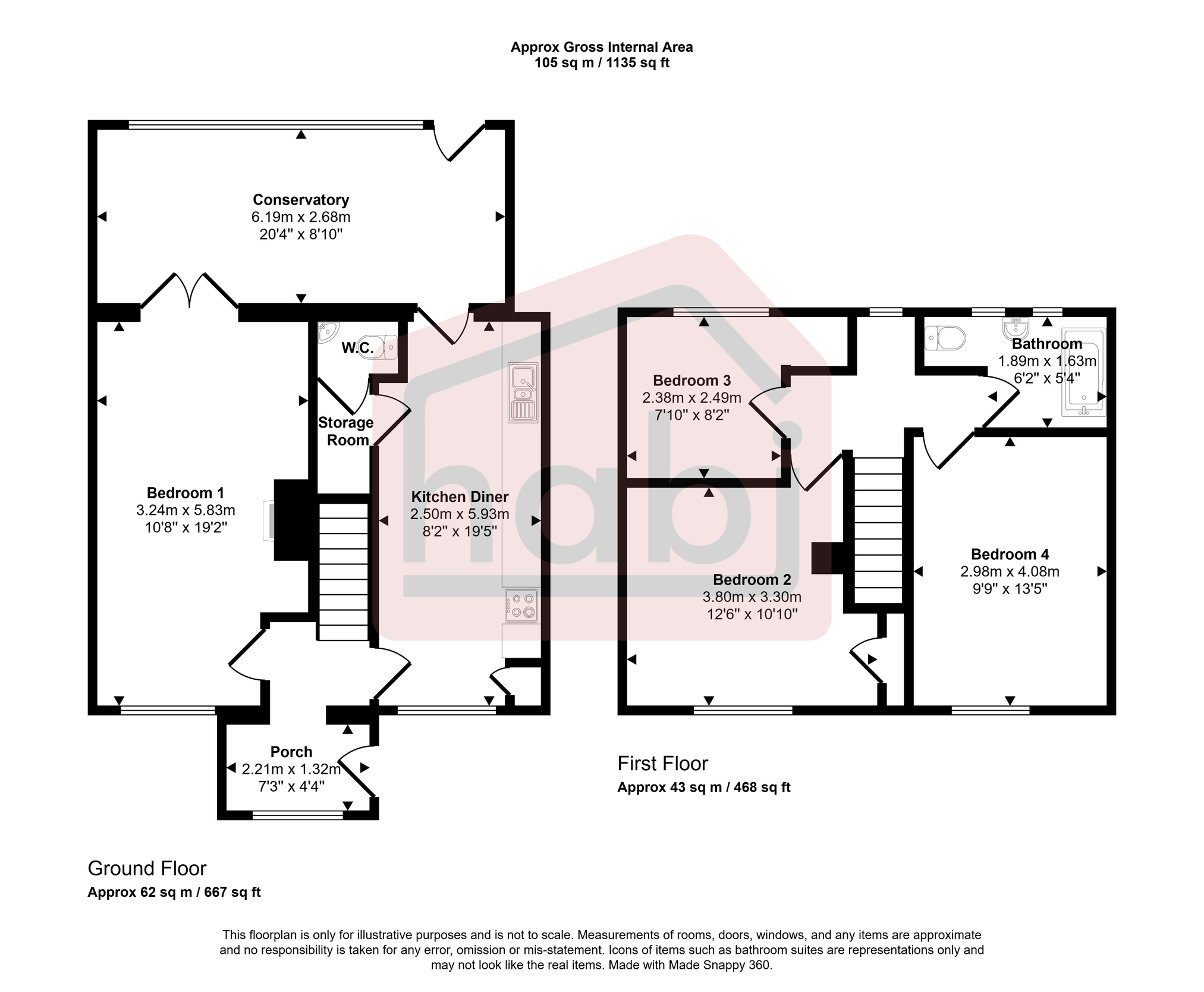 Floorplan for Fairfax Road, Norwich, NR4