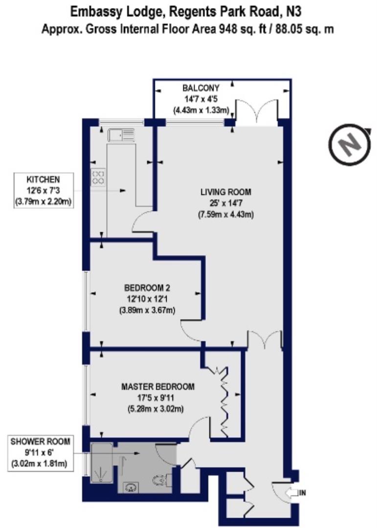 Floorplan for Embassy Lodge, Regents Park Road, N3