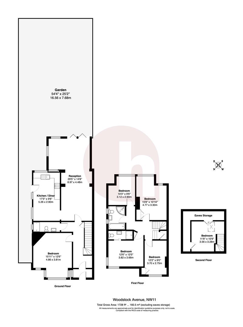 Floorplan for Woodstock Avenue, London