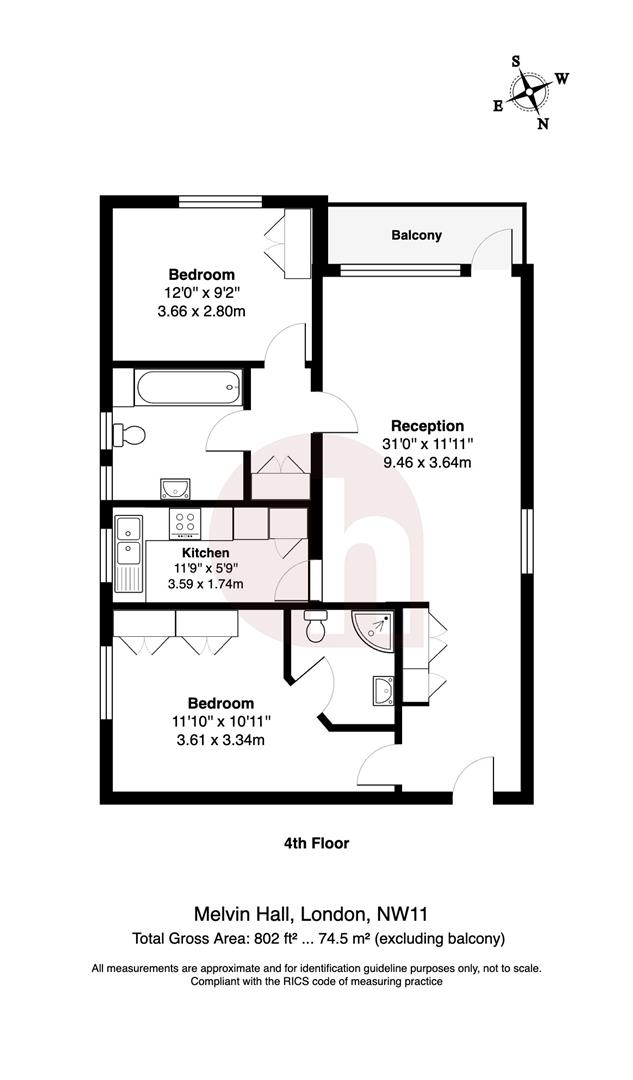 Floorplan for Melvin Hall, NW11