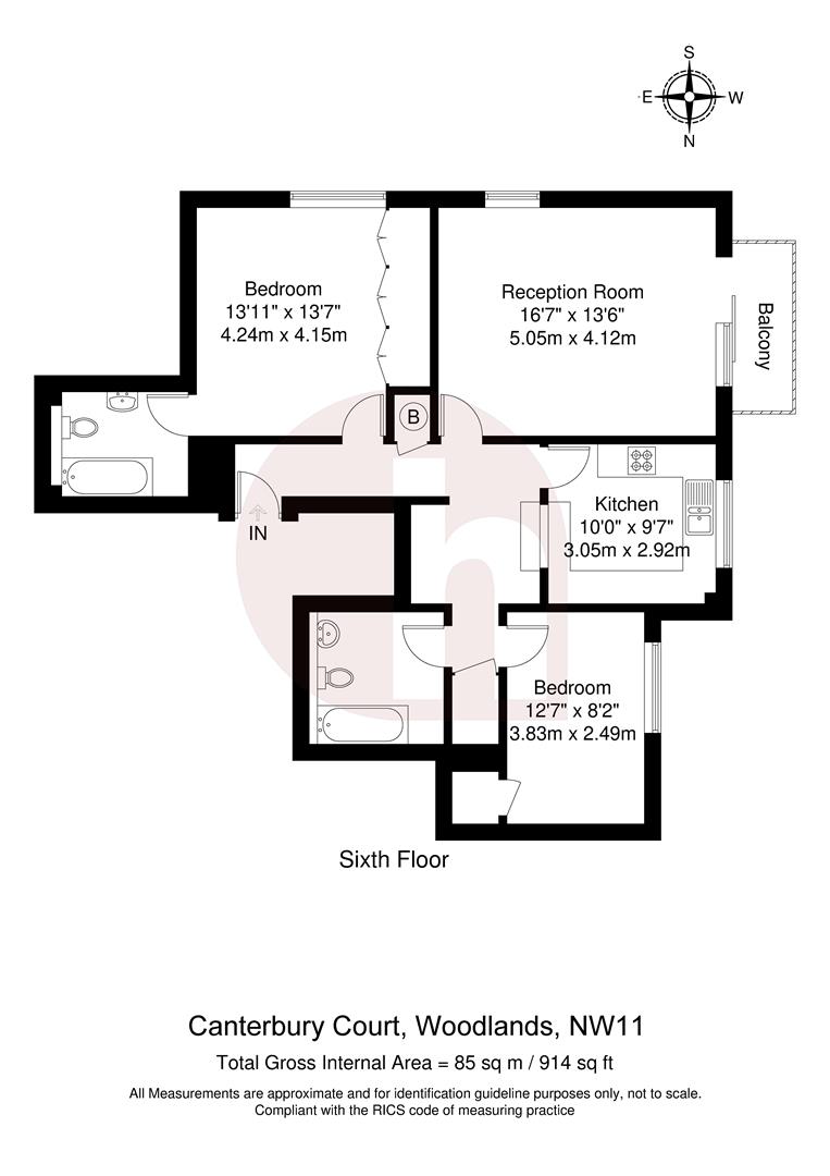 Floorplan for Canterbury Court, NW11