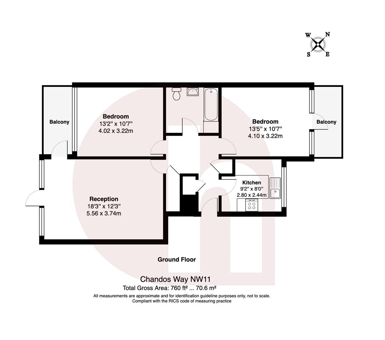 Floorplan for Chandos Way, NW11