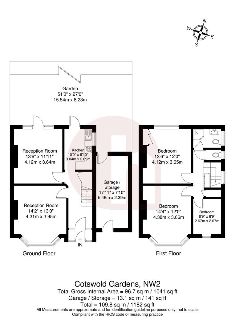 Floorplan for Cotswold Gardens, NW2