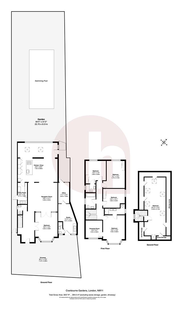 Floorplan for Cranbourne Gardens, NW11