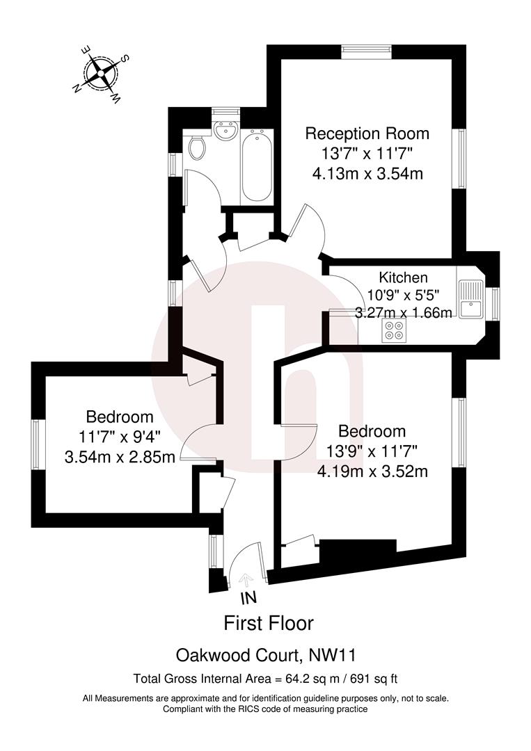 Floorplan for Oakwood Court, NW11