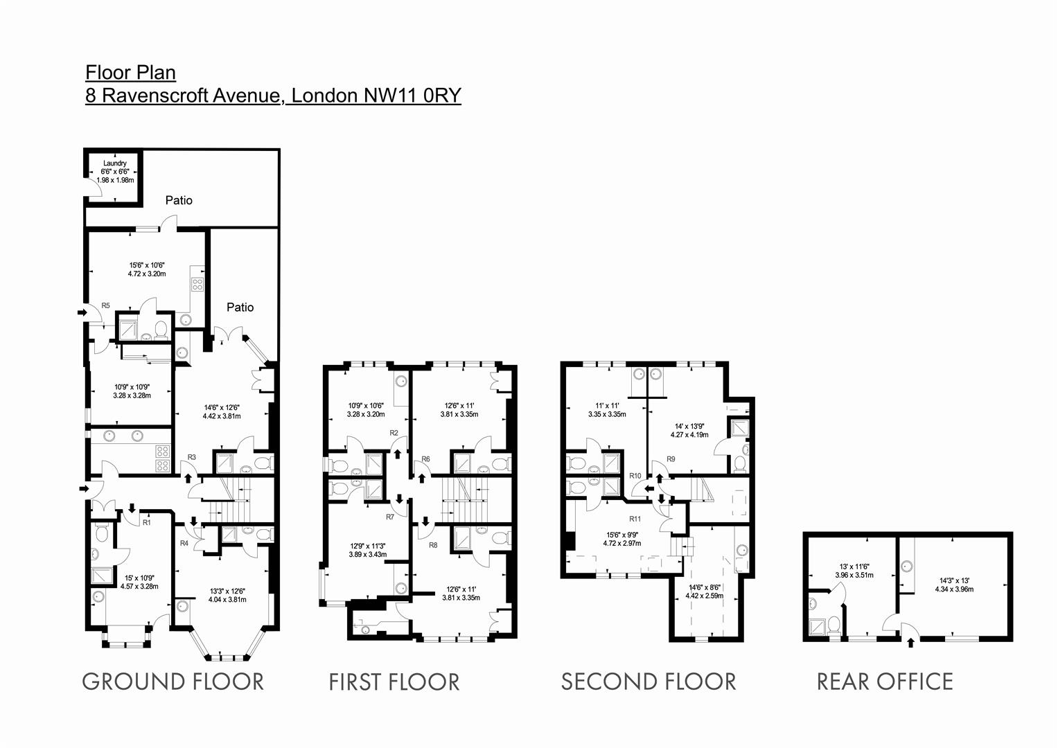 Floorplan for Ravenscroft Avenue, NW11