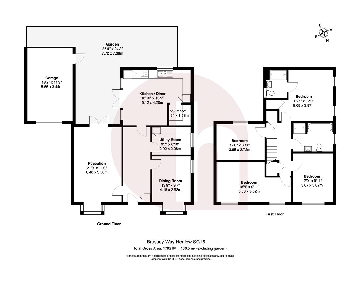 Floorplan for Brassey Way, SG16