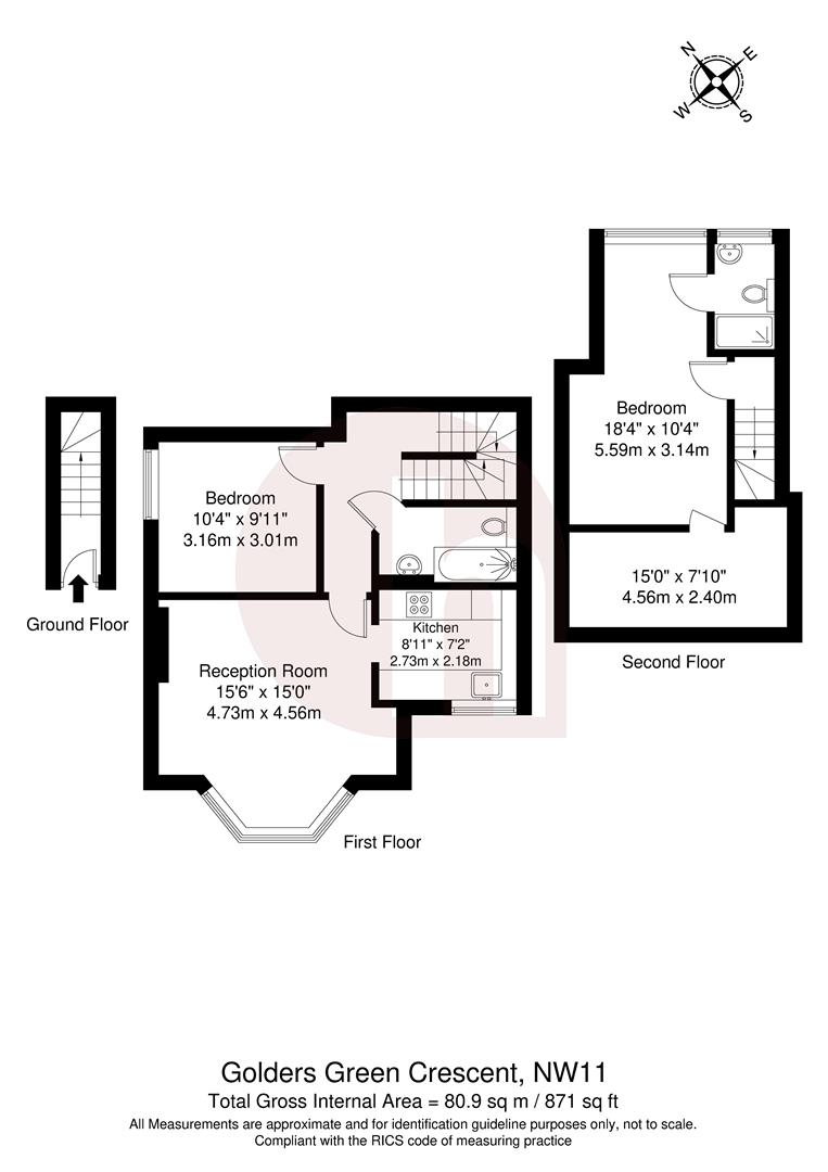 Floorplan for Golders Green Crescent, NW11
