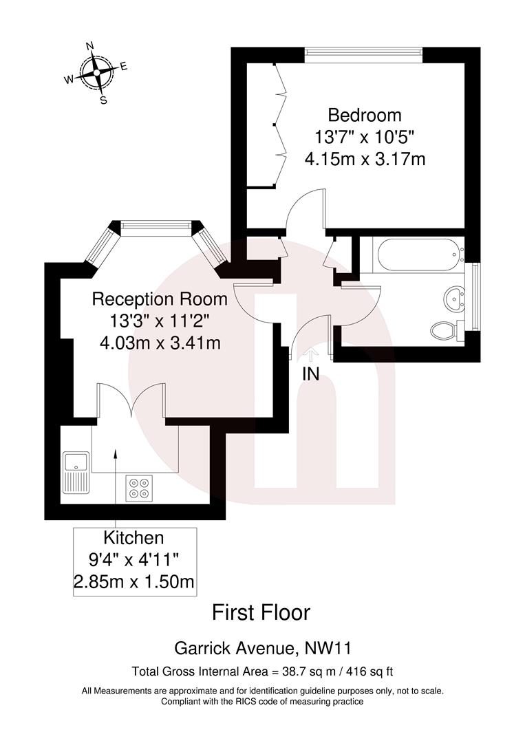Floorplan for Garrick Avenue, NW11 9AR